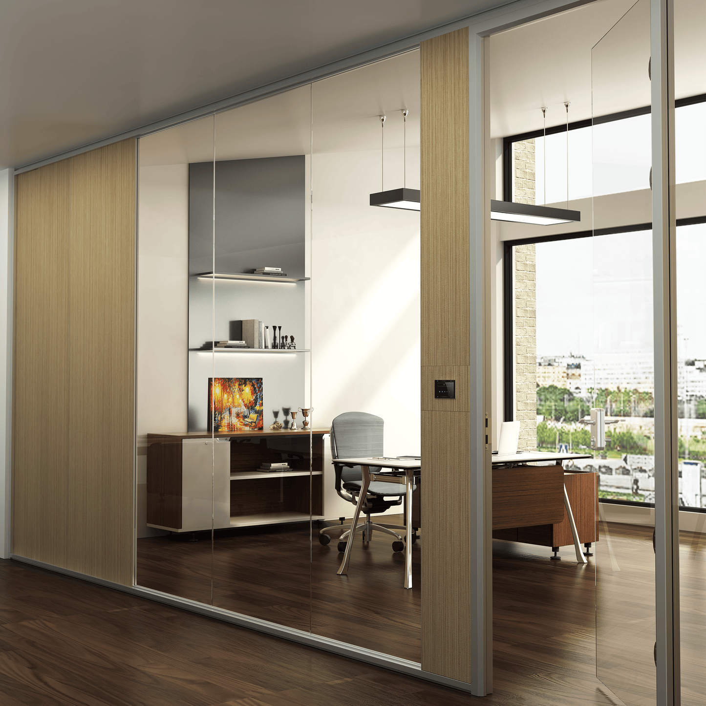 Single Frameless Glass Partition