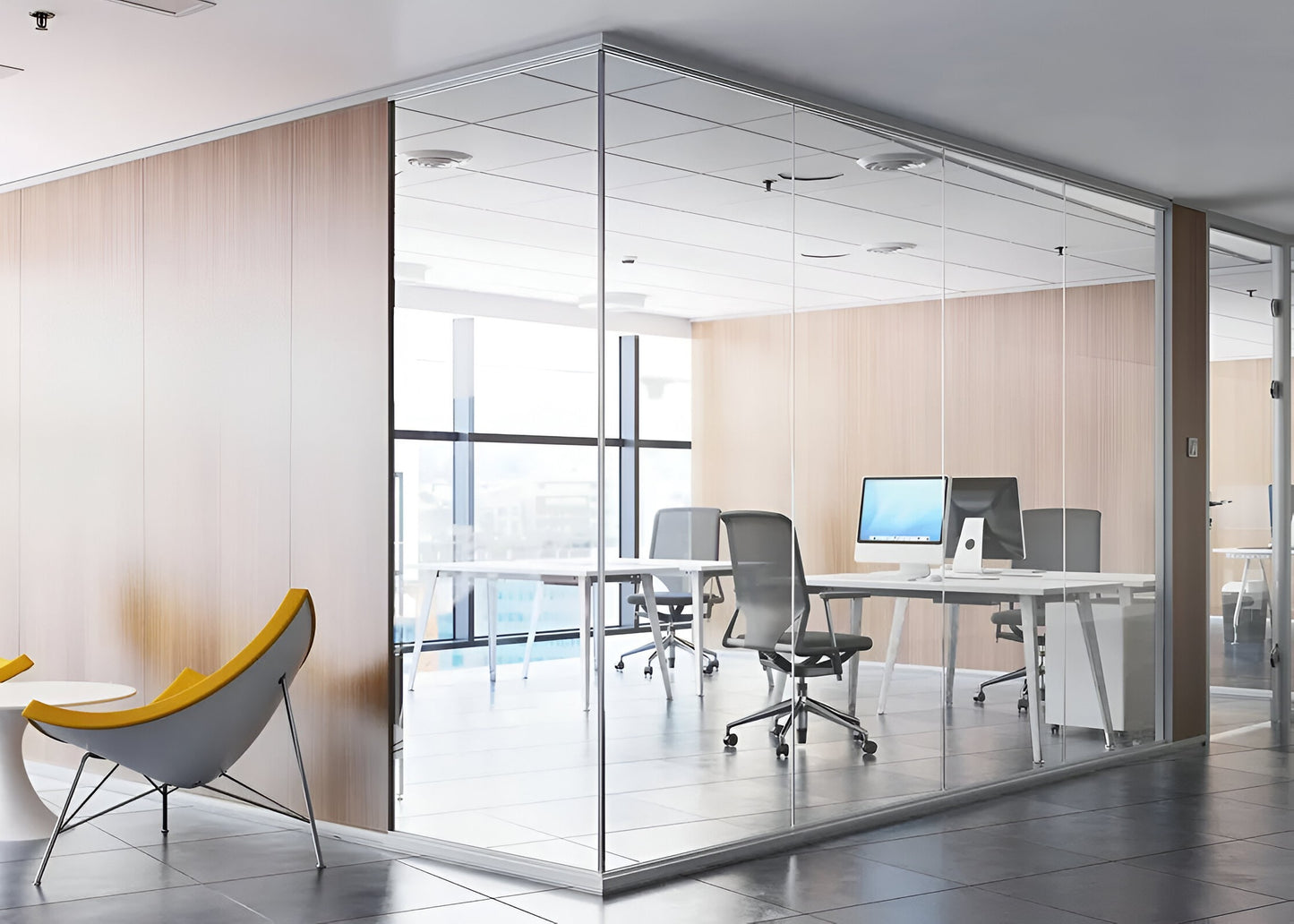 Single Frameless Glass Partition