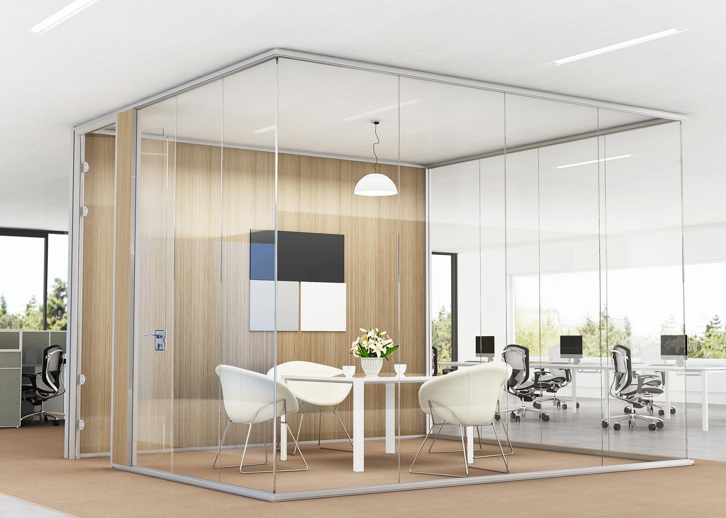 Single Frameless Glass Partition